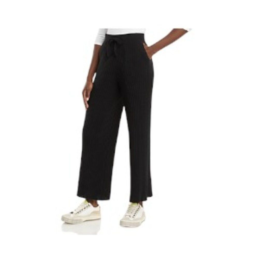 C by Bloomingdale's Ribbed Wide Leg Pants Black XXL NWT (Note)
